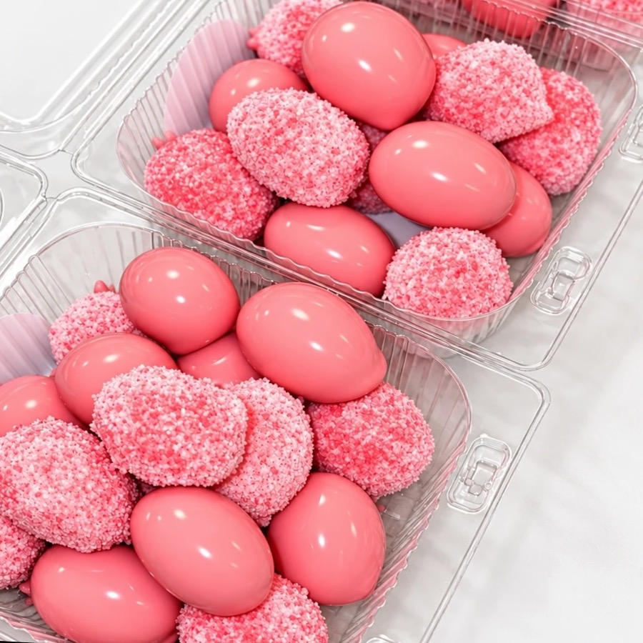 The same trays with only the candied grapes